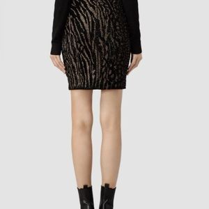 All Saints Shia Hand Embellished Skirt